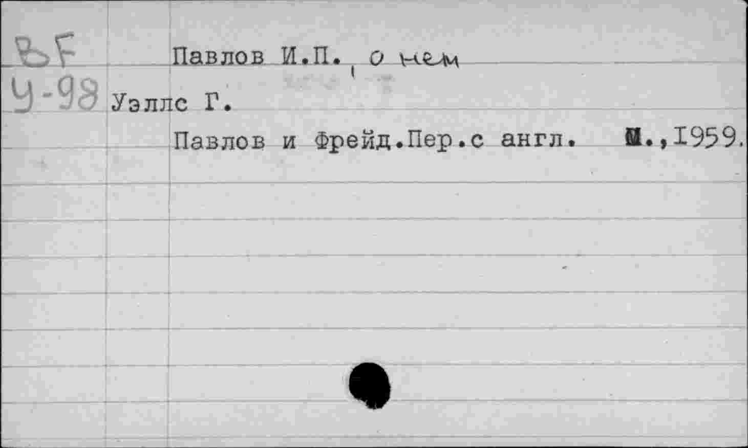 ﻿Павлов И.П. о
Уэллс Г.
Павлов и Фрейд.Пер.с англ. И.,1959.